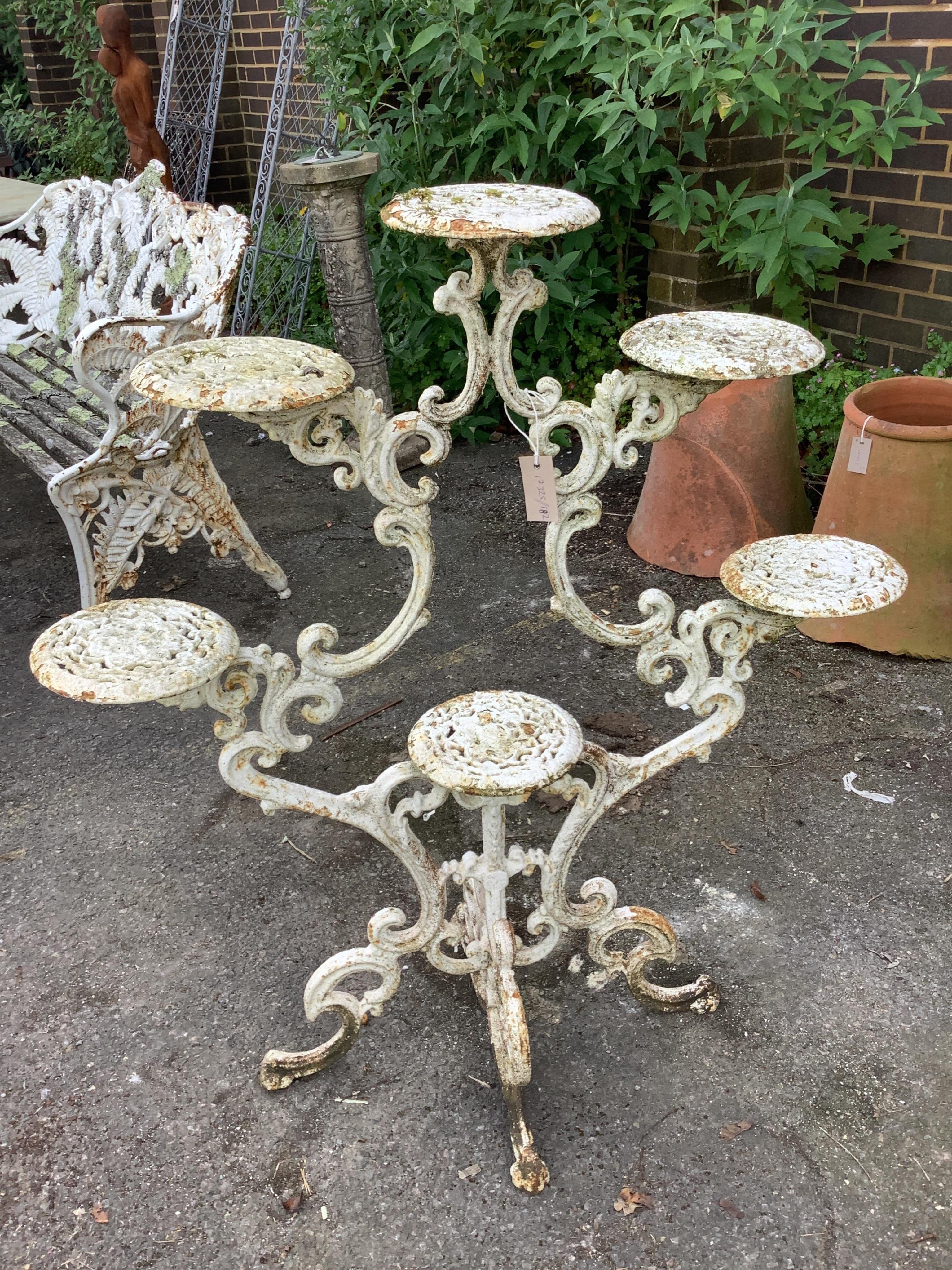 A Victorian style cast iron pot stand, height 101cm